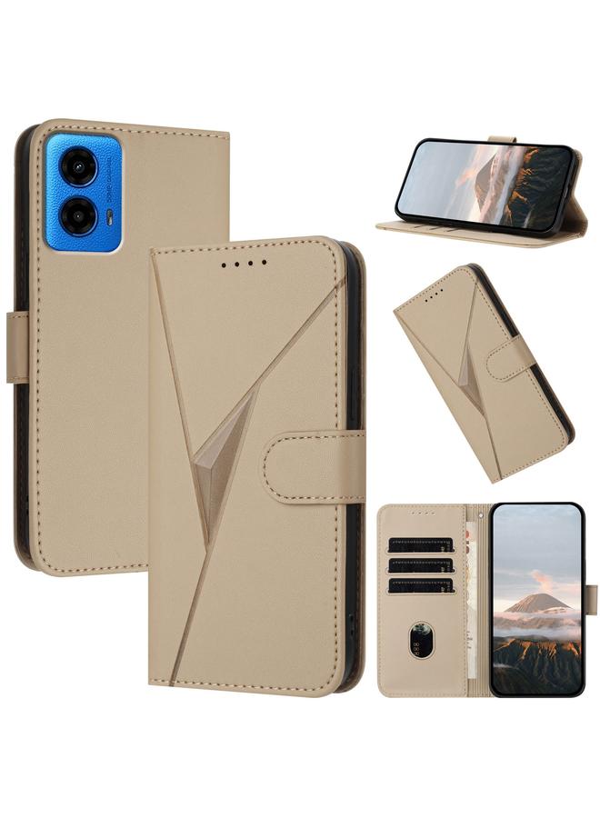 S-TOP Case For Motorola Moto G45 Triangle Pattern Buckle Clasp Leather Phone Case - Image 1