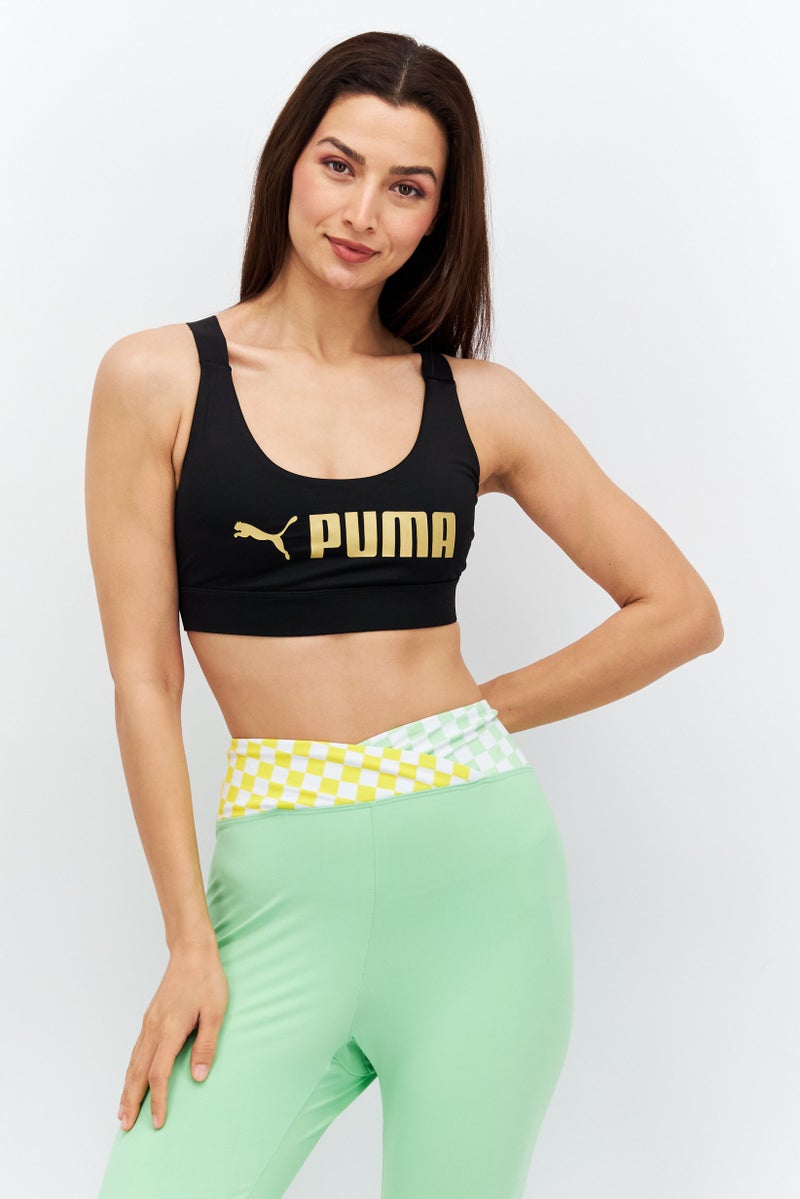 PUMA Women Sportswear Fit Lightly Padded Training Sports Bra, Black - Image 1