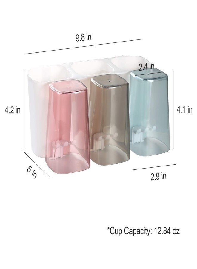 Goowin Toothbrush Holder for Bathroom, Eco-Friendly Mighty Large Capacity Toothbrush Holder Wall Mounted with 3 Square Cups for Family or Dormitory (Square Cup) - Image 3