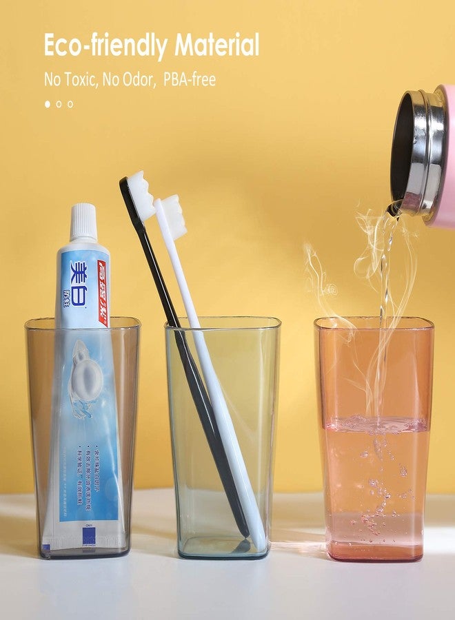 Goowin Toothbrush Holder for Bathroom, Eco-Friendly Mighty Large Capacity Toothbrush Holder Wall Mounted with 3 Square Cups for Family or Dormitory (Square Cup) - Image 5