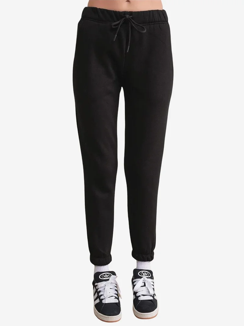 Mixray Black Mixray Basic Sweatshirt & Jogger Two-Piece Set for Women | Best Price UAE