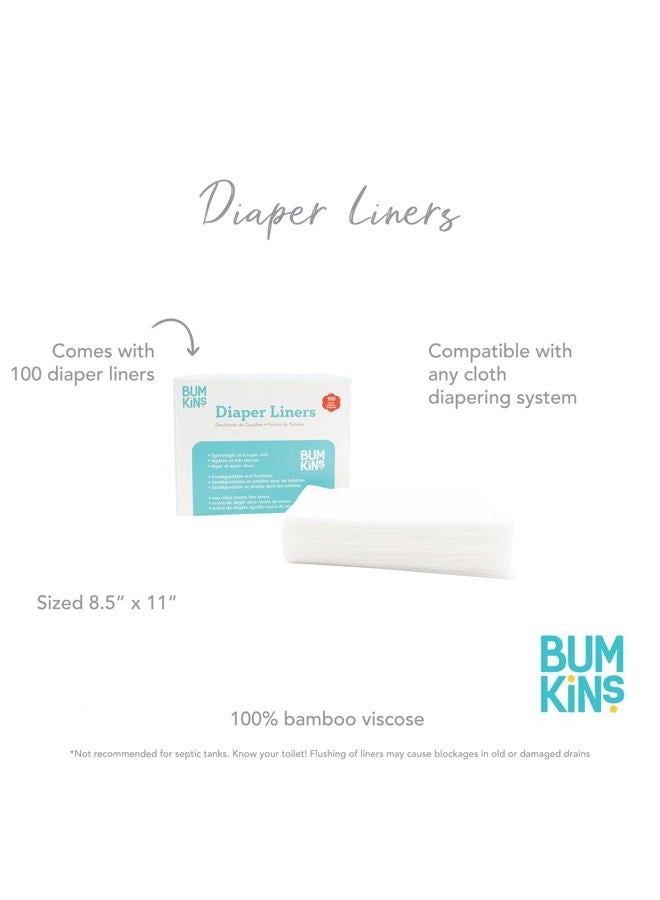BUMKiNs Disposable Cloth Fabric Diaper Liner, Biodegradable, Neutral, 100 Count (Pack of 1) - Image 4