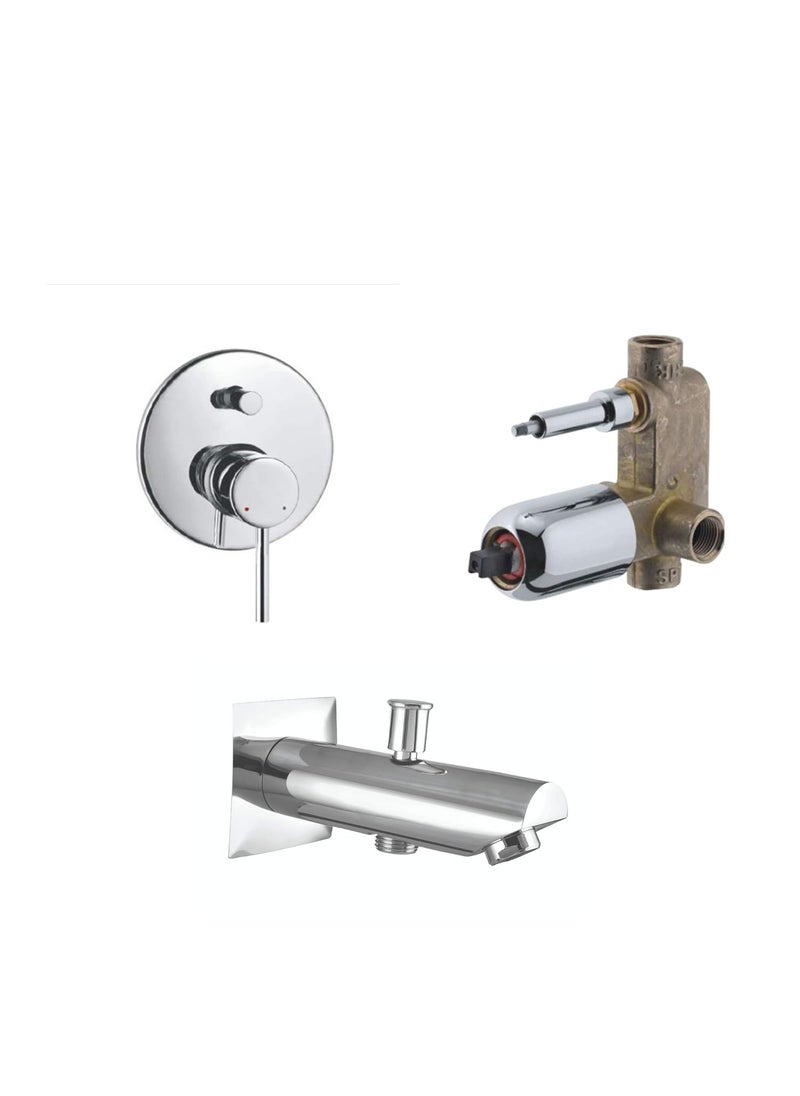 10X 10X Brass Divertor with Wall Spout for Bathroom DV7733 High Flow 40 MM 