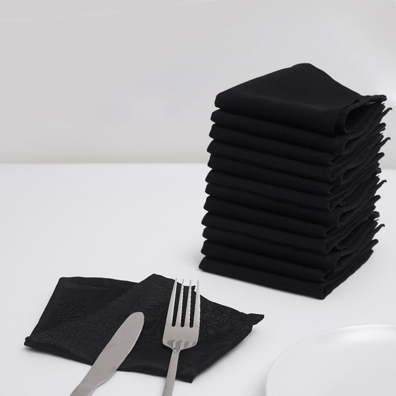 Urby Eco Hanky 10X10in Reusable Small Cloth Napkins. Eco Friendly. Ideal Use as Kids Napkins for Lunch. Dinners. Occasions Like Weddings  Thanksgiving  Restaurants Cocktail Parties. (24pk Black). - Image 1