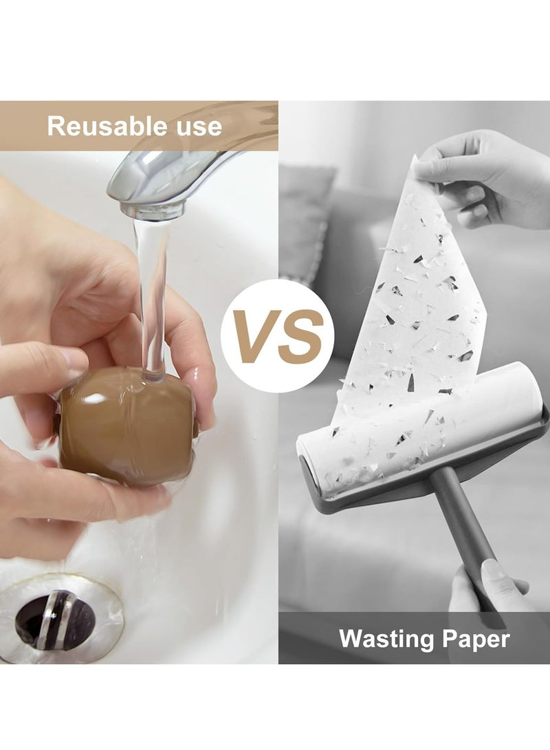 Loquat Reusable Washable Lint Roller Ball, Sticky Pet Hair Removal Tool for Clothes Beds, Sofas and More(Brown) - Image 4