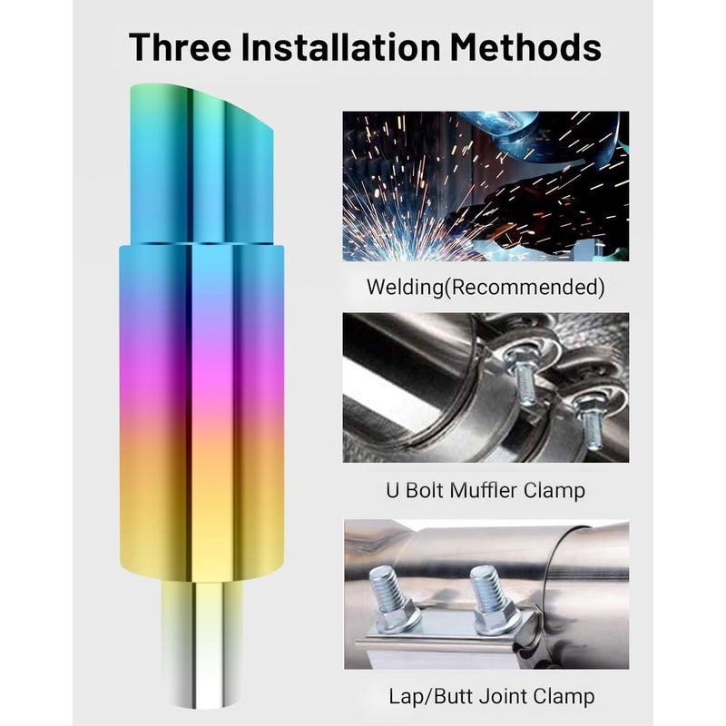 Universal Car Exhaust Muffler Stainless Steel 2 Inlet 3.5 Outlet Enhance Sound Style - Image 1