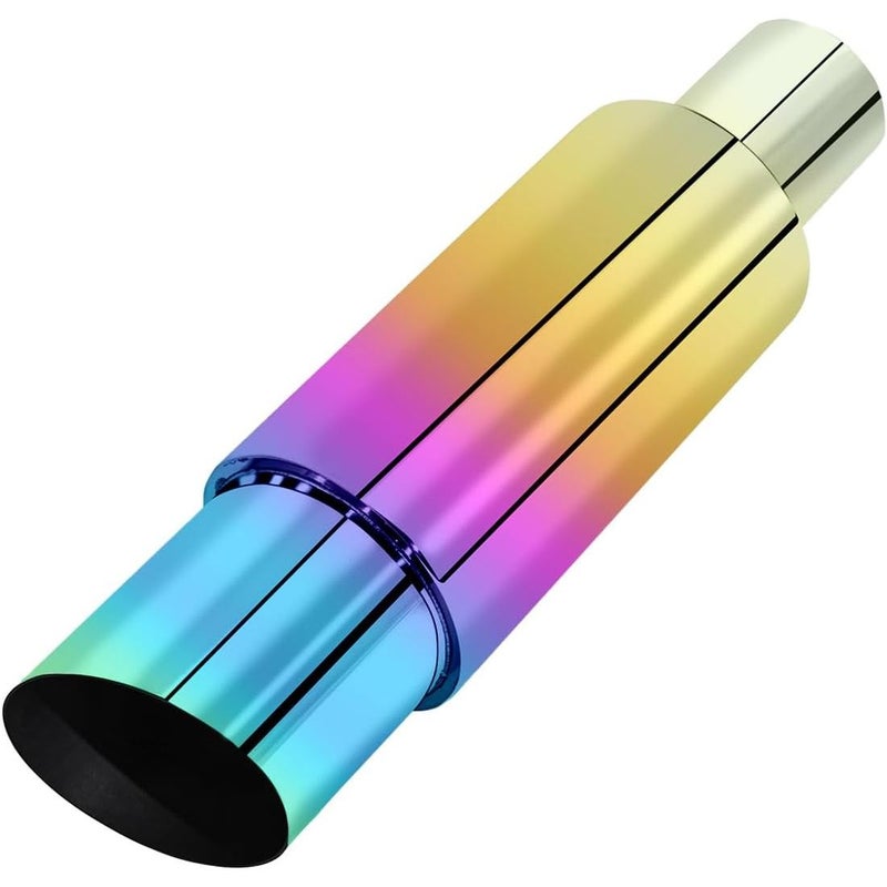 Universal Car Exhaust Muffler Stainless Steel 2 Inlet 3.5 Outlet Enhance Sound Style - Image 5