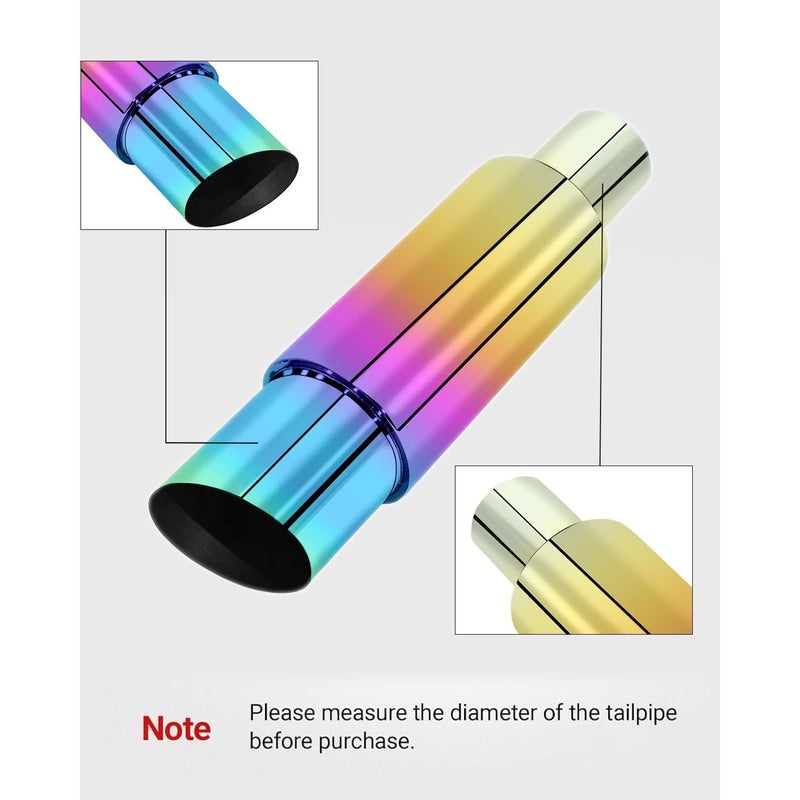 Universal Car Exhaust Muffler Stainless Steel 2 Inlet 3.5 Outlet Enhance Sound Style - Image 3