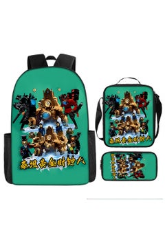 Generic Strange large capacity backpack for primary and secondary school students, shoulder bag, pencil case, backpack, men's and women's three piece set  - Image 1
