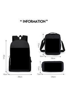 Generic Strange large capacity backpack for primary and secondary school students, shoulder bag, pencil case, backpack, men's and women's three piece set  - Image 2