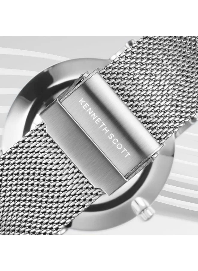 KENNETH SCOTT Men's Stainless Steel Analog Watch K22013-SMSN - 40 mm