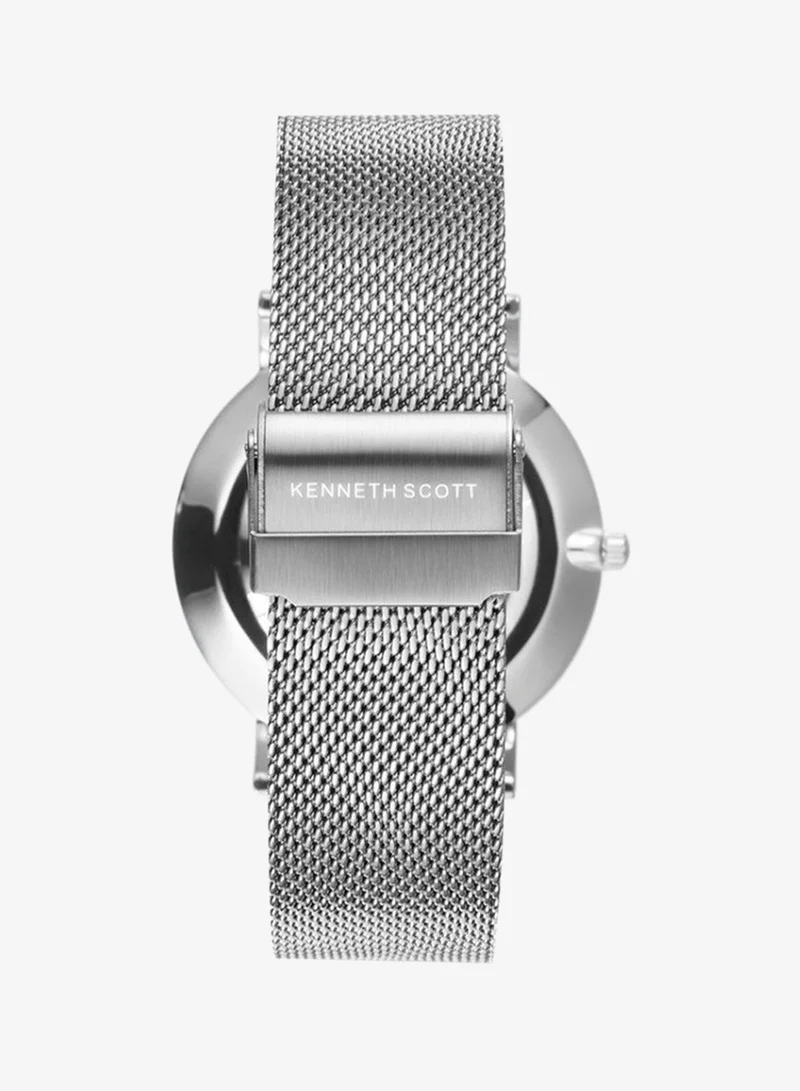 Kenneth Scott Blue Men's Stainless Steel Analog Watch K22013-SMSN - 40 mm for Men | Best Price UAE