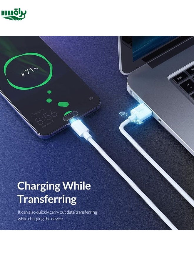 BURAQ 1m USB 2.0 to USB-C / Type-C 3.1 Cable(White)  - Image 5