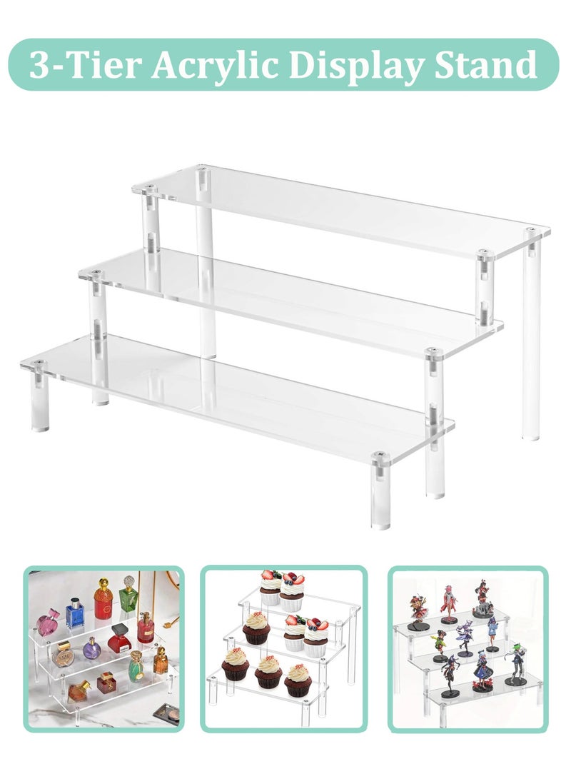 ثمانية فيبيهاوس حامل عرض أكريليك، حامل منظم عطور من 3 طبقات، حامل كب كيك شفاف، حامل عرض كبير للأشكال، أرفف حلويات للحفلات، منظم مكياج، حامل ناهض من الكريستال للديكور - Image 1