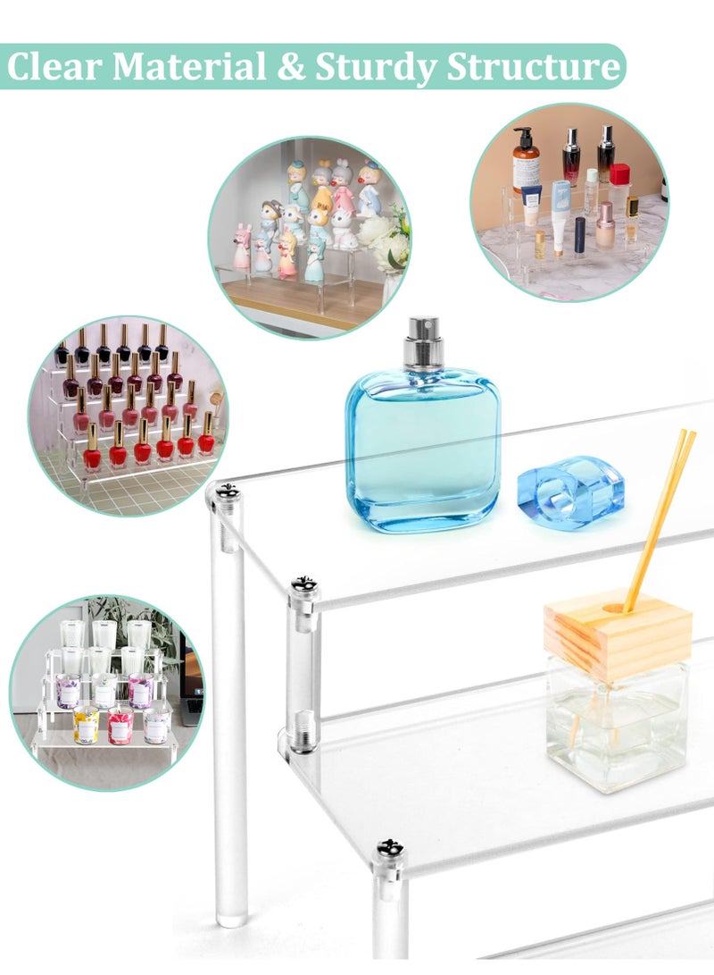 ثمانية فيبيهاوس حامل عرض أكريليك، حامل منظم عطور من 3 طبقات، حامل كب كيك شفاف، حامل عرض كبير للأشكال، أرفف حلويات للحفلات، منظم مكياج، حامل ناهض من الكريستال للديكور - Image 3