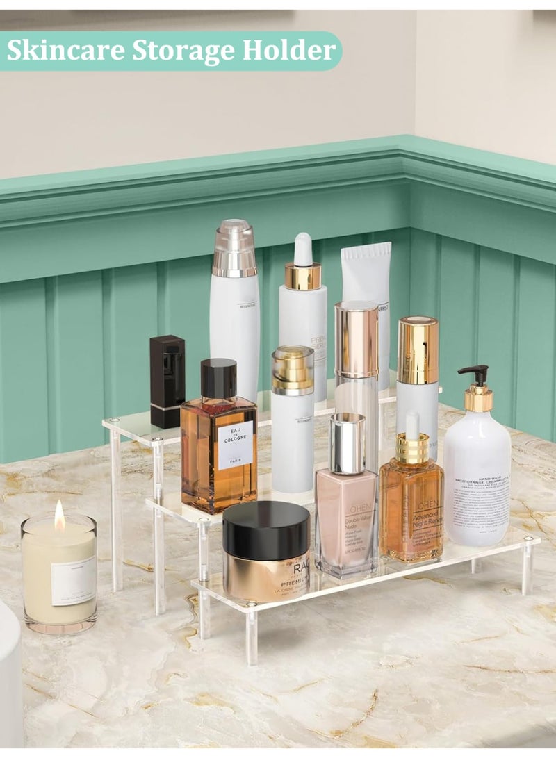 ثمانية فيبيهاوس حامل عرض أكريليك، حامل منظم عطور من 3 طبقات، حامل كب كيك شفاف، حامل عرض كبير للأشكال، أرفف حلويات للحفلات، منظم مكياج، حامل ناهض من الكريستال للديكور - Image 5