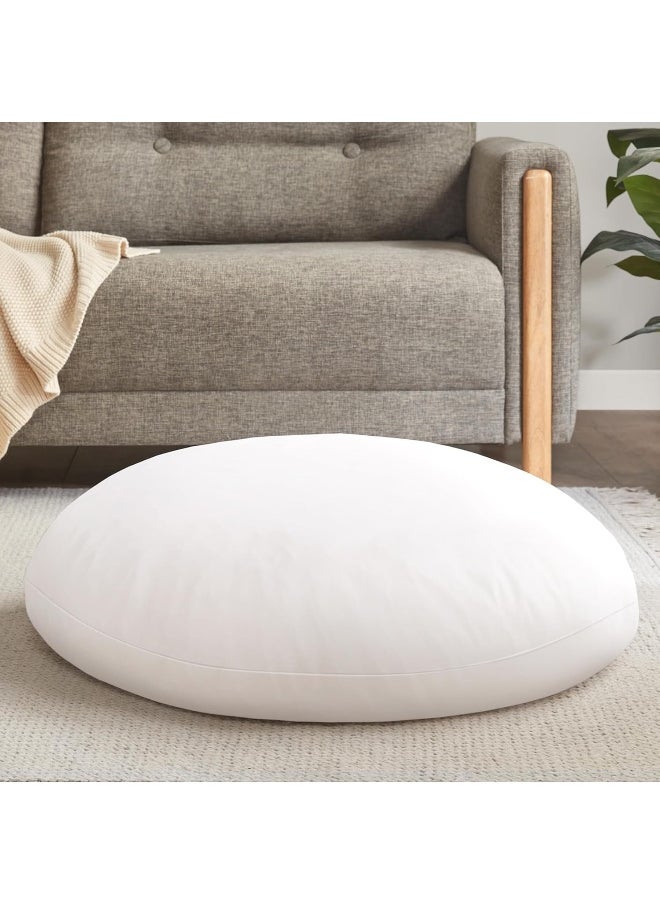 Codi Round Floor Pillow Insert, Large Thick Meditation Cushion, Circular Seating Cushions and Pouf Inserts, 32 Inch, Memory Foam Added (Advanced)