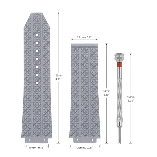 SANDEIN 25mm Watch Band Compatible with 25x19x22mm Soft Silicone Rubber Replacement Watch Straps - Image 5