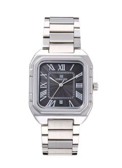 ANEMAR MAN Men's waterproof watch with high quality steel, silver bracelet and black dial 