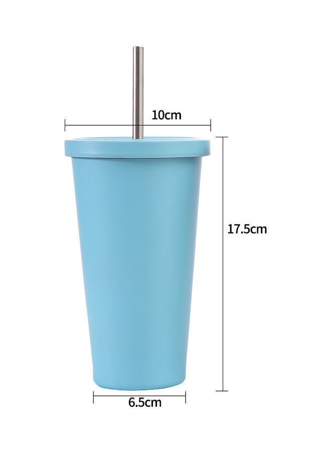 NIBEMINENT Stainless Steel Insulated Coffee Tumbler Cup with Lid and Straw Pink 17.5x6.5x10cm - Image 2
