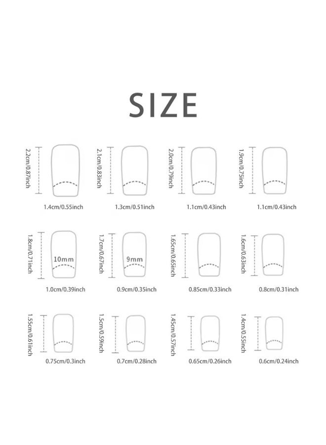 Goolsky 24pcs Short Square Shape Matte Finish Four Seasons Fake Nail Pieces, Mixed Color Tone, Gradient, for Fingernail - Image 3