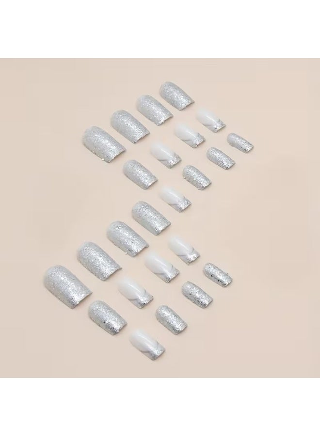 Goolsky 24pcs Short Square Shape Matte Finish Four Seasons Fake Nail Pieces, Mixed Color Tone, Gradient, for Fingernail - Image 2