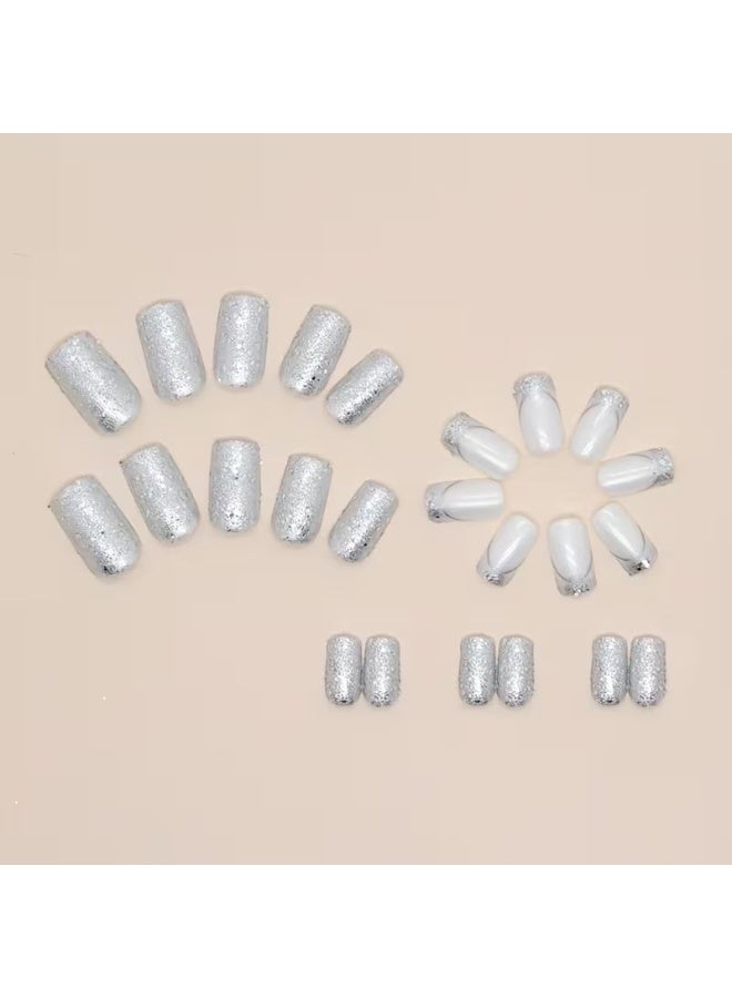 Goolsky 24pcs Short Square Shape Matte Finish Four Seasons Fake Nail Pieces, Mixed Color Tone, Gradient, for Fingernail - Image 5