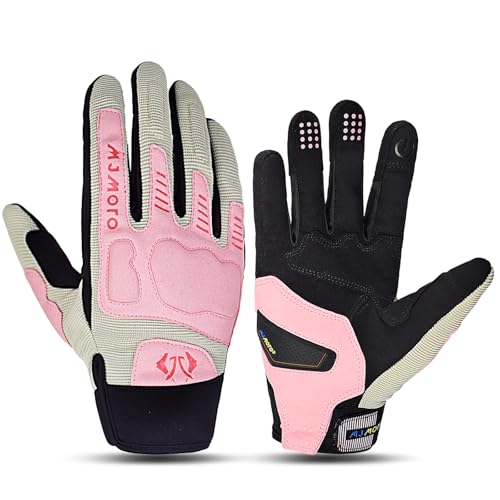mjmoto Summer Breathable Pink Motorcycle Gloves for WomenTouchscreen Motorbike Gloves AntiSlip for LadyMX ATV MTB Cycling Road Racing Biker Glove Pink Medium - Image 1