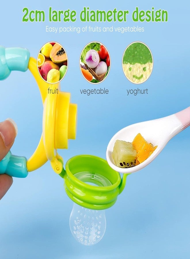 Chopchi Food Grade Silicon Nibbler with Rattle Handle |Fruit/Food Feeder/Pacifier/Nibbler with Silicone Mesh/Soother for Babies/Kids/Toddlers (Pack of -1, Multicolor) - Image 3
