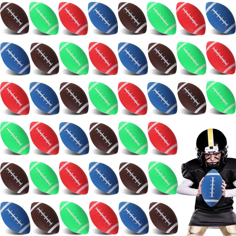 Sosation 36 Pcs Mini Inflatable Football Bulk Small Football Party Favors Themed Gifts Rugby Playground Toys for Outdoor and Indoor Games - Image 3