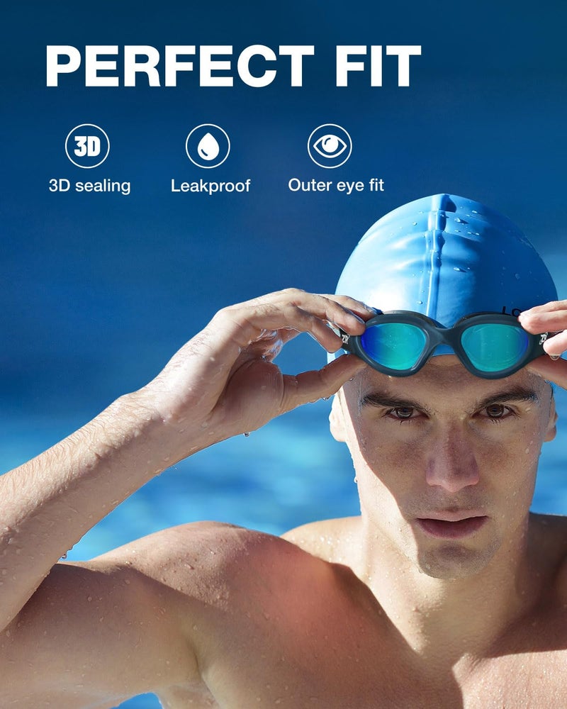 ZIONOR Swim Goggles, G1 Polarized Swimming Goggles UV Protection Anti-fog Adjustable Strap for Adult Men Women (Polarized Light Gold Lens) - Image 5