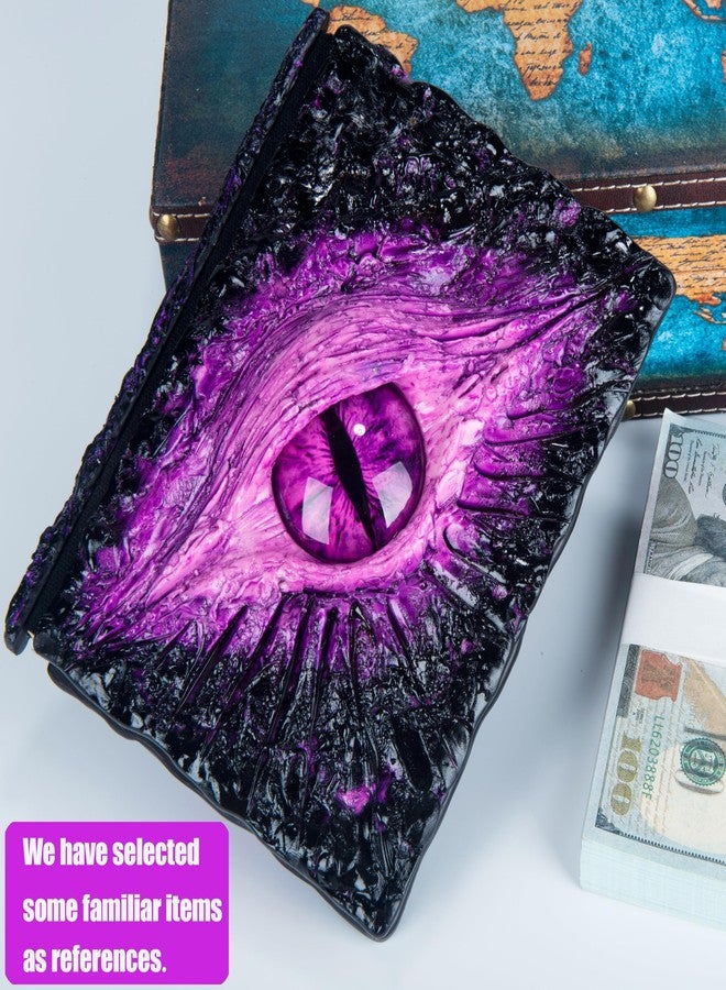 LZlightactor Handmade Big Eye Monster Embossed Journal,Resin Engraving Notebook,Blank Paper,Hardcover Travel Notepad for Writing,Sketchbook,Collection,Gift,Decoration Diary for Man Woman A5 Size (Purple) - Image 3