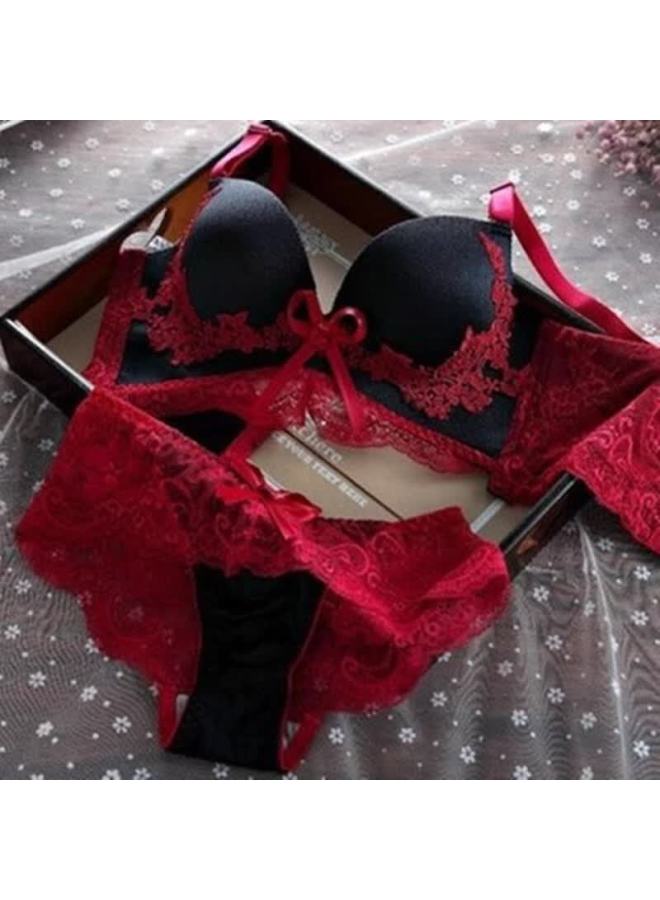 Kj Women's Lucky Year Lingerie Set Wireless Bra Small Chest Push-up Side Support Anti-sagging Year Of The Horse Gift - Image 2