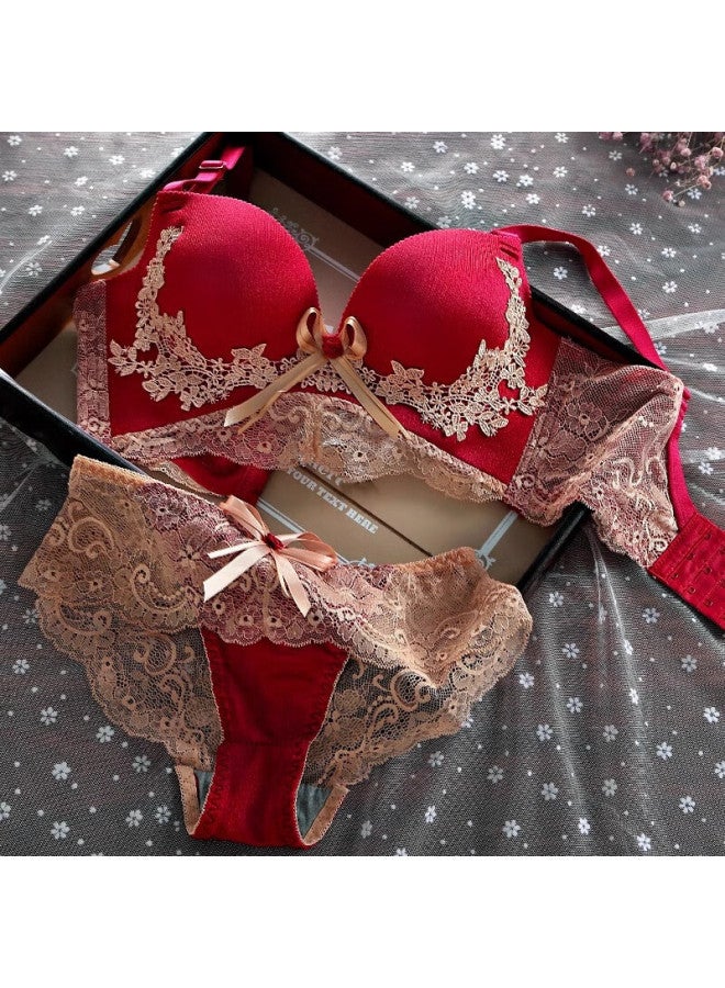 Kj Women's Lucky Year Lingerie Set Wireless Bra Small Chest Push-up Side Support Anti-sagging Year Of The Horse Gift - Image 1