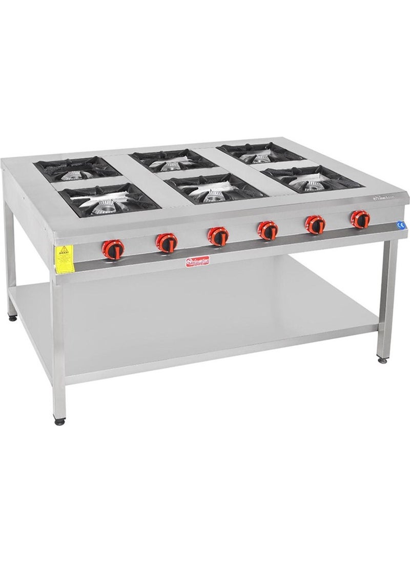 Himaksan Industrial 150 x 100 cm LPG Cylinder Base Shelf 6-Burner Stove 