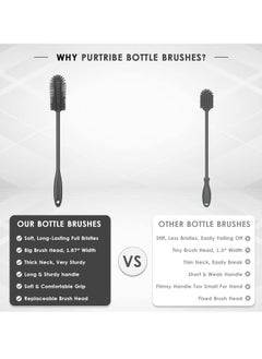 Oasisgalore Silicone Bottle Brush, Water Bottle Cleaner Brush with Long Handle, Perfect for Cleaning Narrow Neck Containers  - Image 5