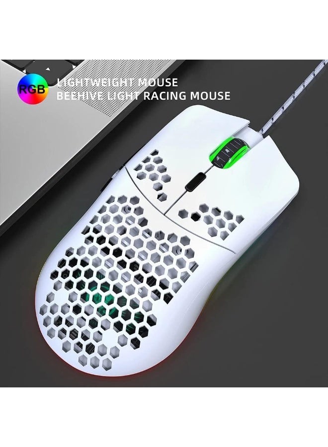 HXSJ 68-Key Mechanical Gaming Keyboard & HXSJ J900 RGB Gaming Mouse Combo – Blue/Red Switches, Dual-Color RGB Backlit, 60% Compact Wired Keyboard, 6-DPI Adjustable Ergonomic Mouse for PC/Mac Gamers - Image 3