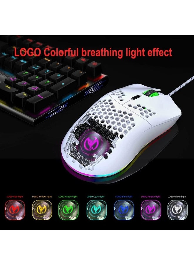 HXSJ 68-Key Mechanical Gaming Keyboard & HXSJ J900 RGB Gaming Mouse Combo – Blue/Red Switches, Dual-Color RGB Backlit, 60% Compact Wired Keyboard, 6-DPI Adjustable Ergonomic Mouse for PC/Mac Gamers - Image 5