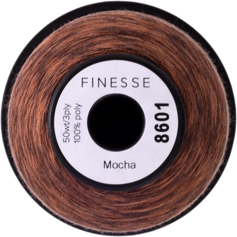 FINESSE Variegated Thread | 100% Polyester, 3ply, 50wt | 1100yds Stackable Thread Cones for Quilting and Sewing… (Mocha) - Image 2