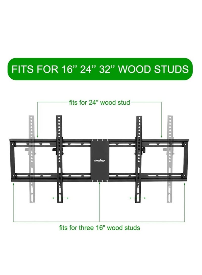 32-85" TV Wall Mount Bracket: Tilt Ultra Slim Fixed TV Mount for LED LCD OLED Plasma TVs with Spirit Level Super Strong 132 lbs Weight Capacity VESA up to 800 x 400 - Image 4