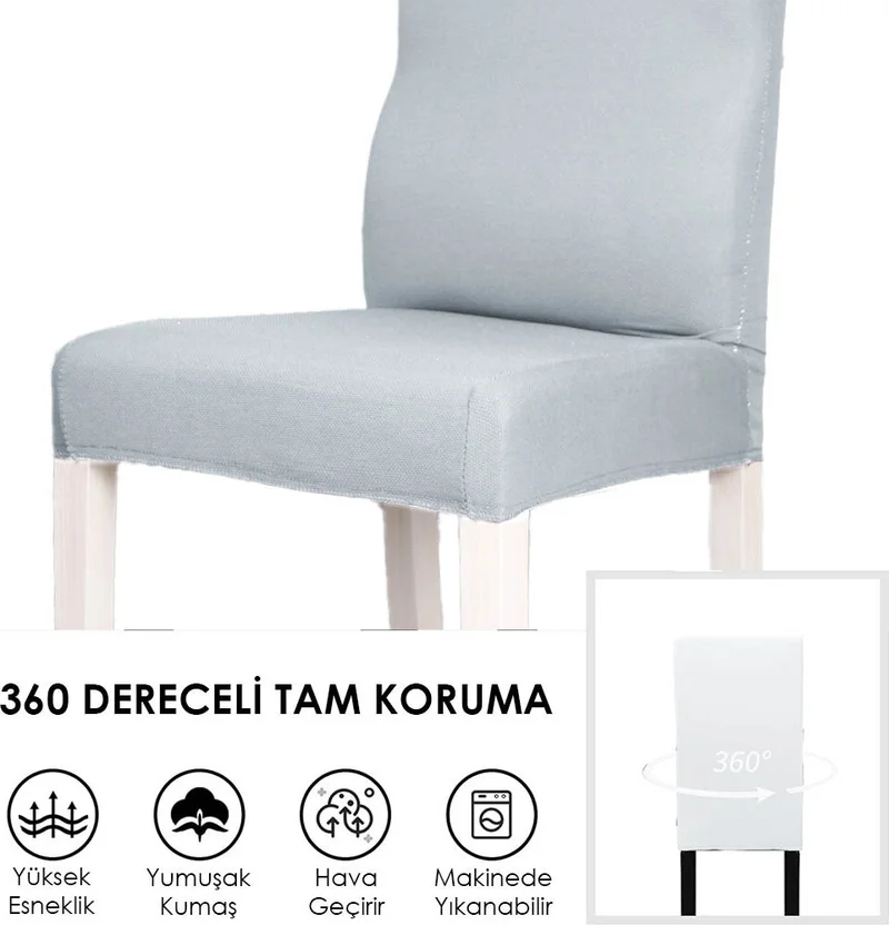 فايند Lycra Chair Cover Flexible Stretch Elastic Chair Cover Balpetek Chair Protector (4pcs) gray