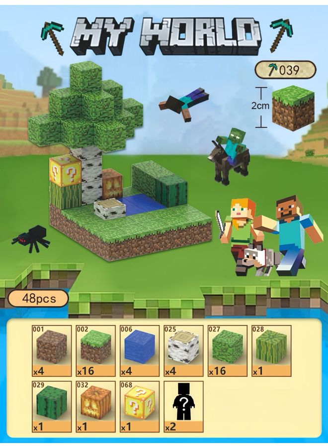 مكعبات بناء مغناطيسية من ماين كرافت، لعبة المكعب المغناطيسي، نموذج مشهد محيطي، ألعاب تعليمية يمكنك صنعها بنفسك