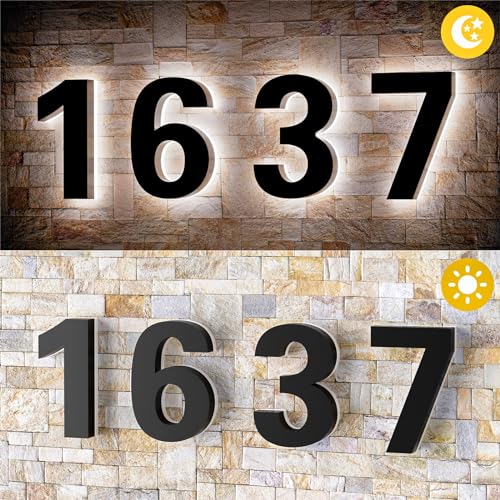 LLtronation 6 Inch Backlit House Numbers for Outside, Stainless Steel, LED Illuminated Home Address Number, Modern Lighted Address Signs for Houses, Restaurant, Waterproof - Image 3