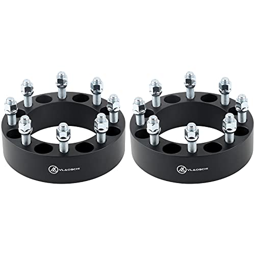 VLAOSCHI Black Forged 8x170 Wheel Spacers 2 Inch with 14x1.5 Studs Compatible with Ford 8 Lug for 2003-2005 Excursion | 1999-2022 F250 F350 & Super Duty (Must be with M14x1.5 Lugs) - Pack of 2 - Image 1