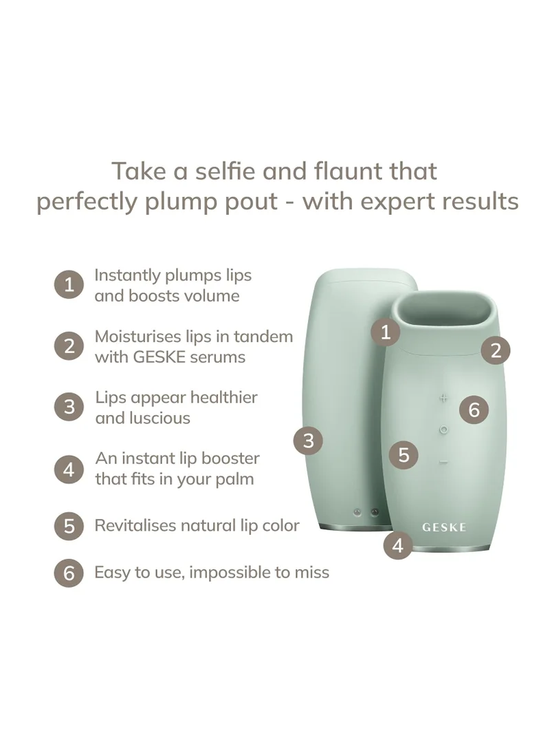 جيسكي SmartAppGuided™ Lip Volumiser & Booster 6 in 1 Quick Lip Plumper Lip Booster Fuller Lips Lip Filler & Lip Enhancer Automatic Magnification Lip Volume Selfie, Green