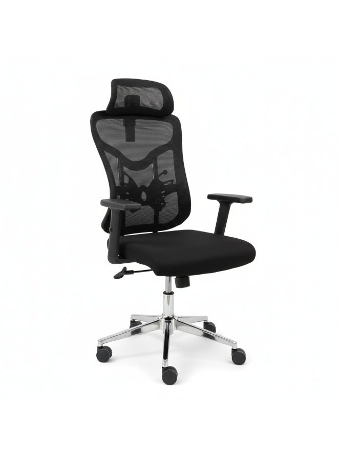 Furalux Ergonomic Mesh Office Chair with 4D Adjustable Armrests, Reclining Backrest, Adjustable Headrest & Foam Seat Cushion – Heavy Duty 130 kg Capacity Executive Chair - Image 1