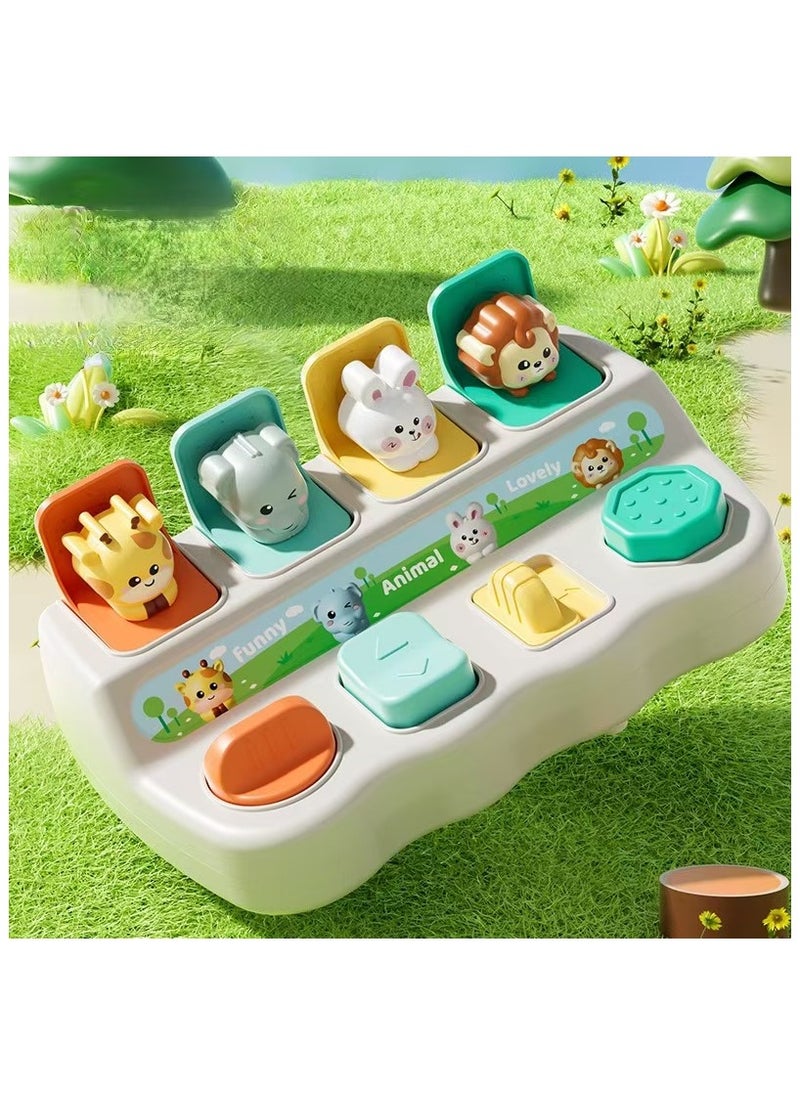 Cause-and-Effect Pop Up Toy - Developmental Toy with Animals and Colors - Pop-Up Pals - For Kids, Toddlers, Babies - Pop-Up Pals - 18 months +