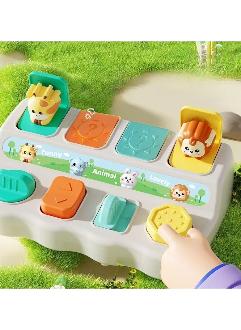 Cause-and-Effect Pop Up Toy - Developmental Toy with Animals and Colors - Pop-Up Pals - For Kids, Toddlers, Babies - Pop-Up Pals - 18 months +