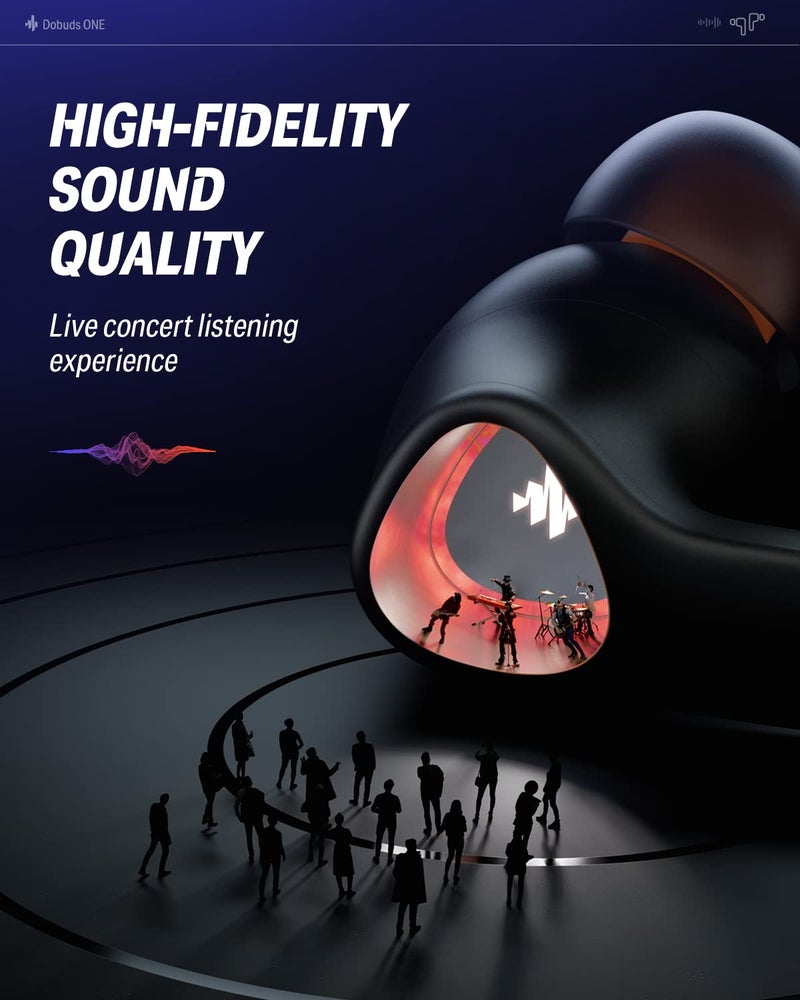 Donner Noise Cancelling Wireless Earbuds, Bluetooth 5.2 Earphones with 4 Mic Clear Calls, 12mm Drivers, App for Custom EQ, 32H Playtime, Fast Charging, Transparency - Dobuds ONE,Black - Image 2