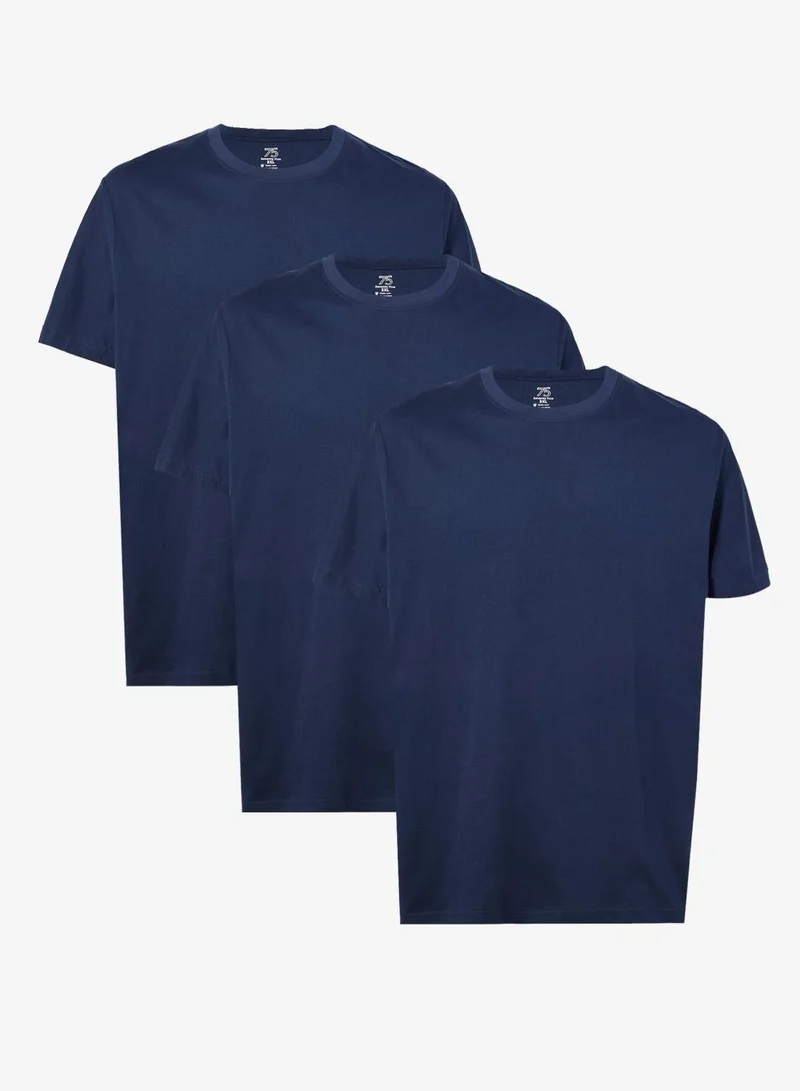 Seventy Five Basics  Pack of 3 Plus Size T-Shirt for Men | Best Price UAE